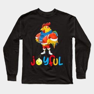 Joyful Chicken Christmas Long Sleeve T-Shirt
